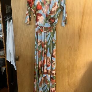 Floral Maxi Dress with Belt